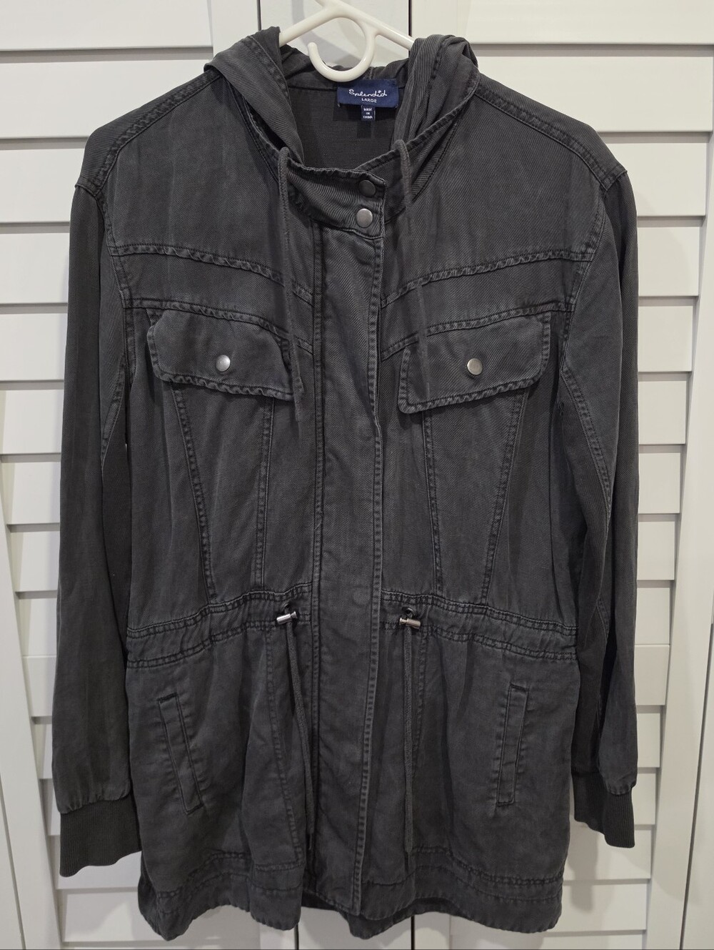Splendid Charcoal Hooded Utility Jacket
